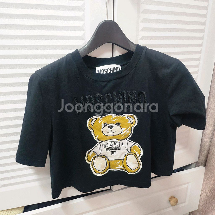 모스키노 반팔 곰돌이 크롭티--0
