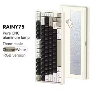 레이니 rainy 기계식키보드 치즈화이트75 풀알루미늄