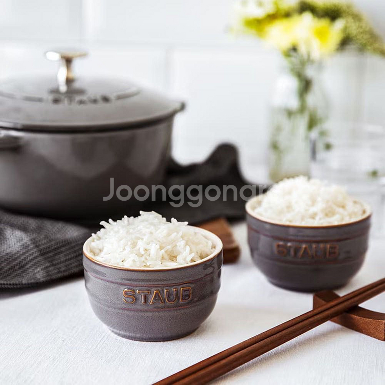 스타우브 아시아볼 18cm 무쇠냄비 그레이 프랑스산 인--2