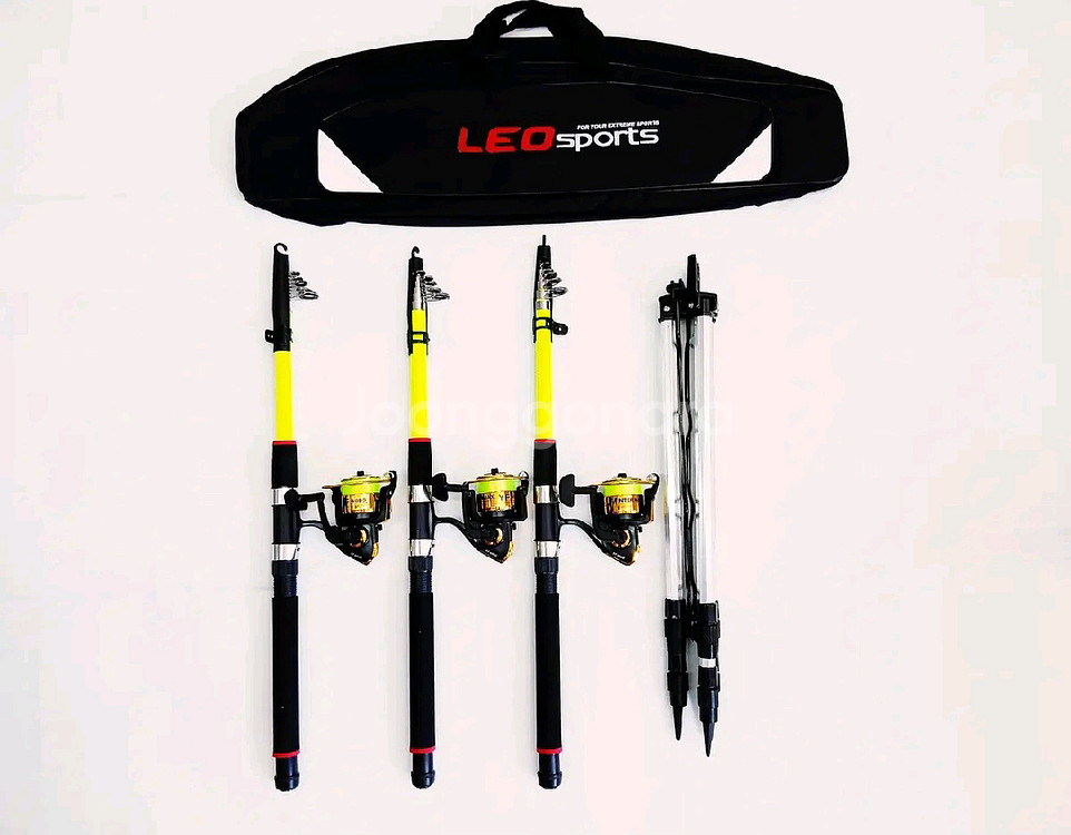 원투낚시대3m3대+4000번릴3대+릴줄+삼각받침대+가방--0