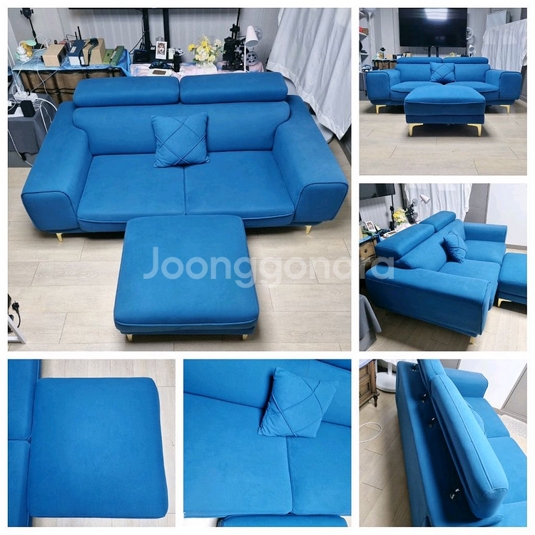 2~3인용 패브릭 소파+쿠션+스툴--0