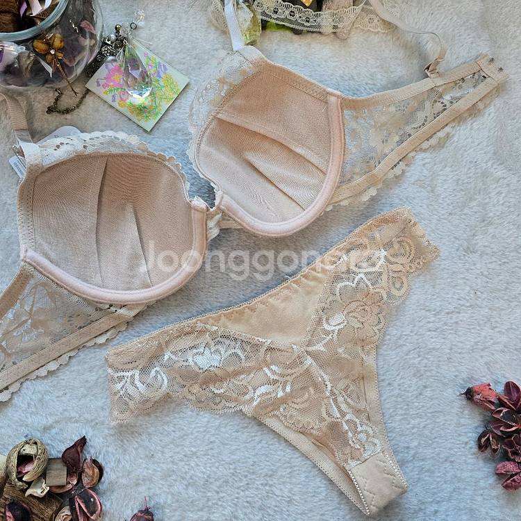 레이스 브라 티팬티세트 75B 3세트 묶음 판매 브라세--4