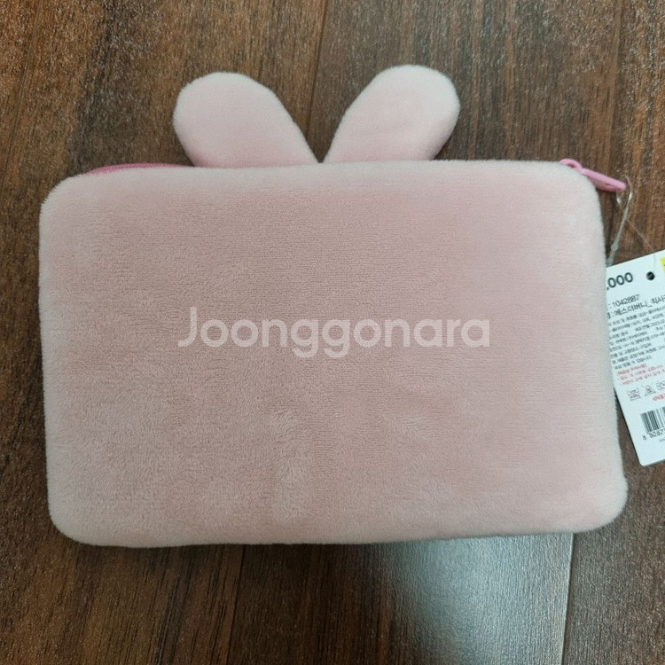 에스더버니 벨벳 파우치 분홍토끼--1