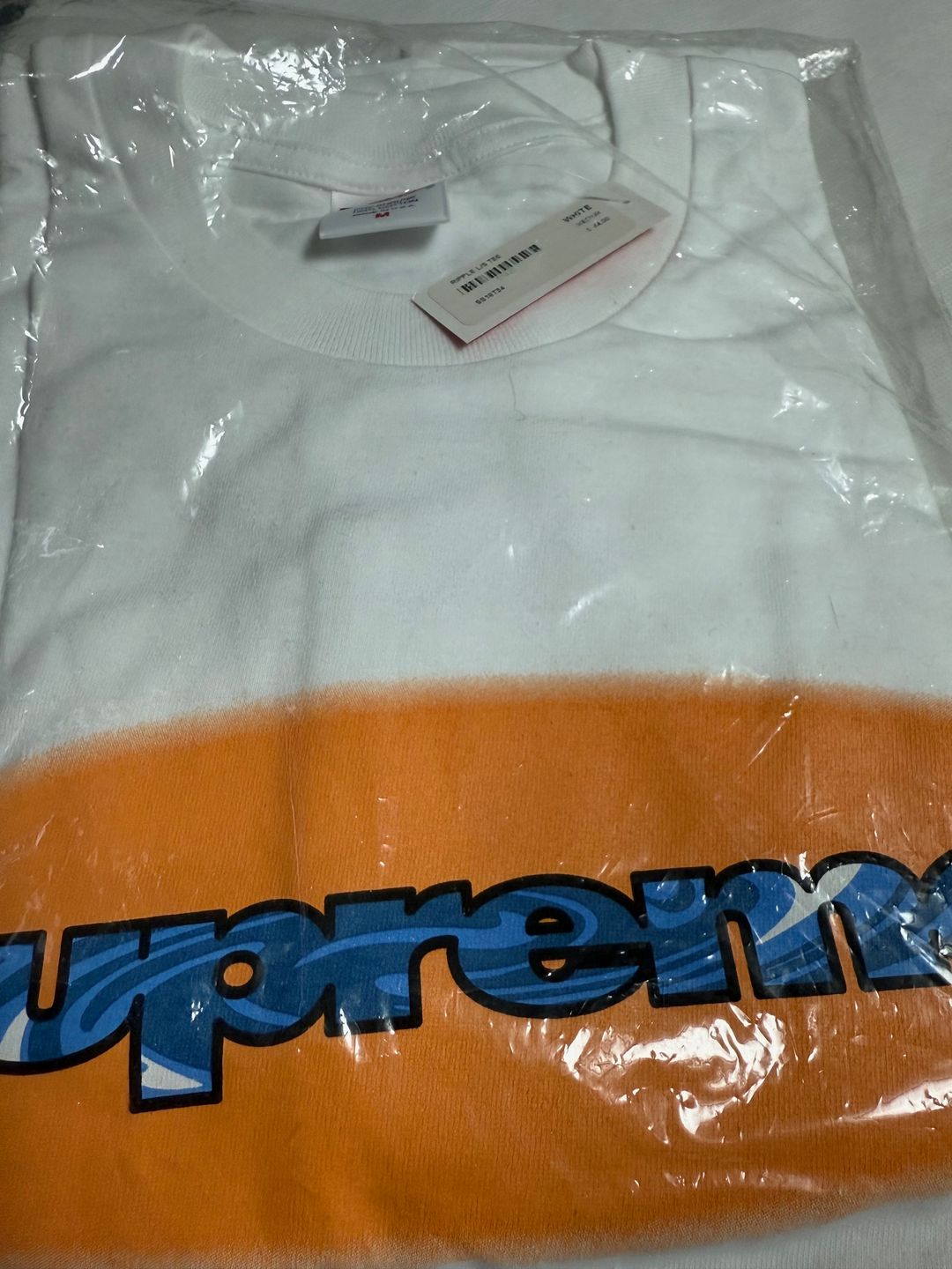 슈프림 리플 롱슬리브 화이트 M