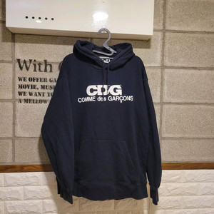 꼼데가르송 CDG로고 후드 XXL