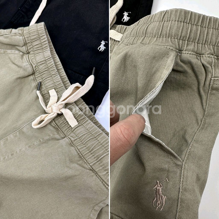 폴로 워싱 코튼 카고 하프팬츠--5