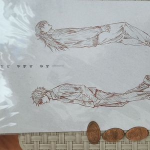 주술회전 고죠사토루 이타도리 아크릴스탠드+특전 포스터