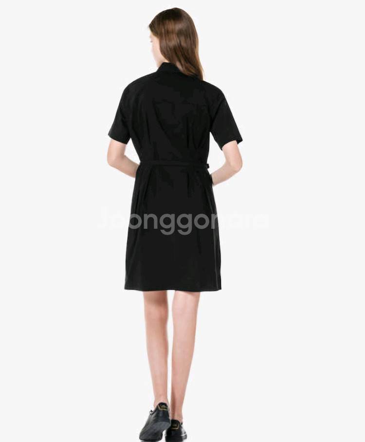라코스테 포플린 블랙 셔츠원피스(바스락 소재)--2