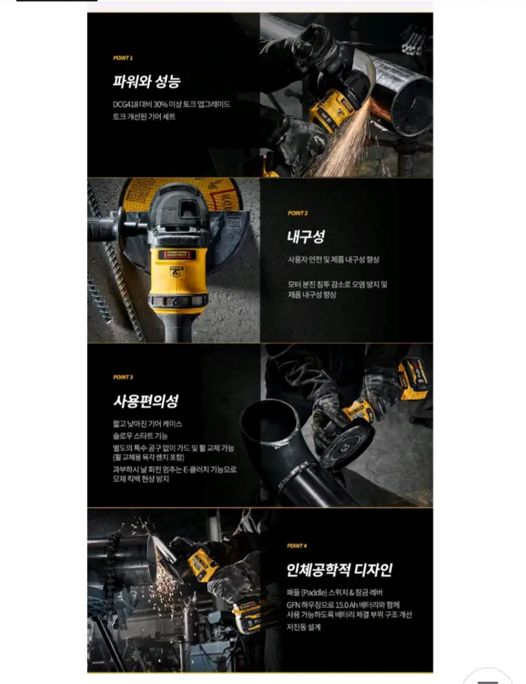 디월트충전그라인더DCG440 7인치그라인더 플렉스볼트 미사용신품 완전쌔거 이미지