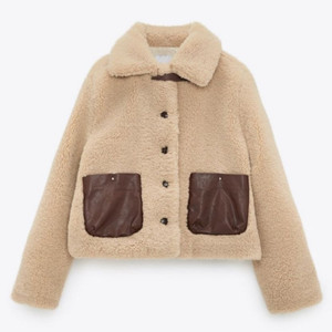 자라 Zara 뽀글이 양털 플리스 퍼 자켓