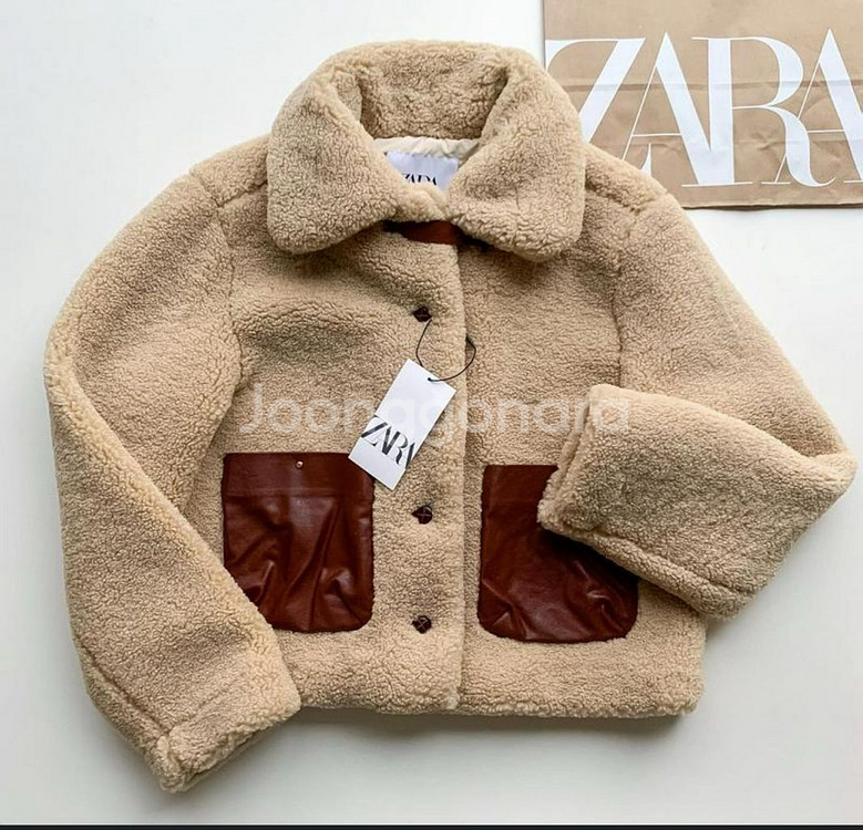 자라 Zara 뽀글이 양털 플리스 퍼 자켓--3
