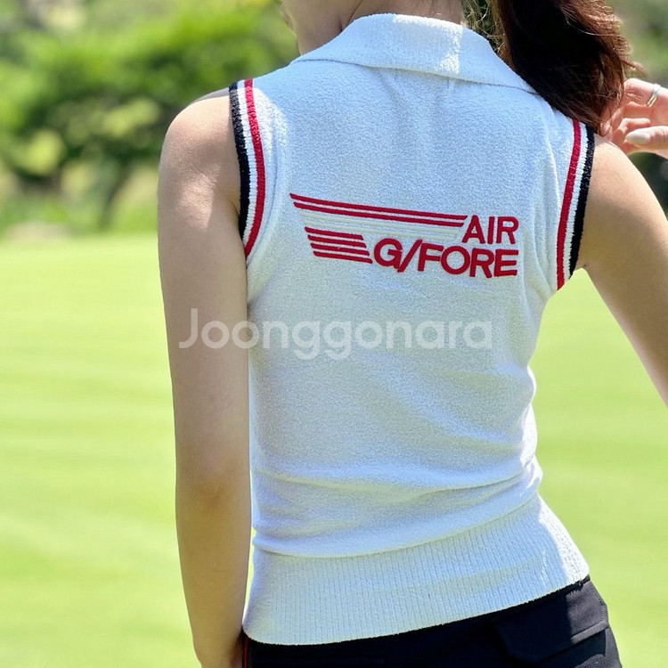 지포어 골프 여성 AIR/GFORE로고 테리 슬리브리스--5