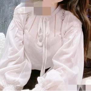 (샤넬 매니아) 봄 여름 아이보리 화이트 니트 블라우스