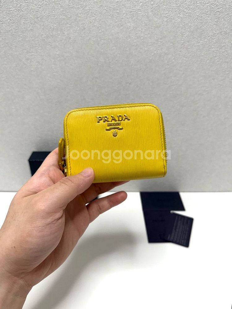 (풀구성)프라다 비텔로무브 메탈로고 지퍼 카드지갑--3