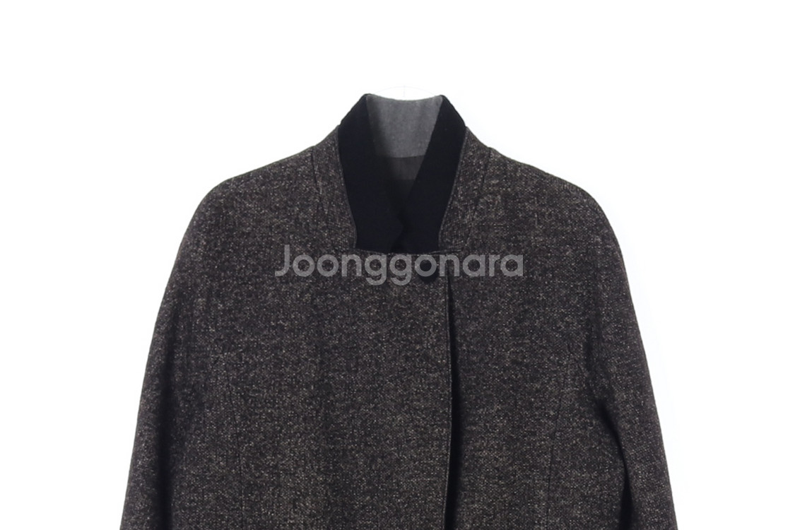 [S]ZOOC주크 블랙 보카시 오버핏 싱글 하프 코트--1