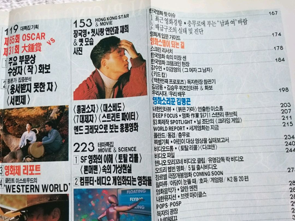 1993년 스크린 장국영.제임스딘.알파치노.줄리아로버츠.강수연.성룡--1