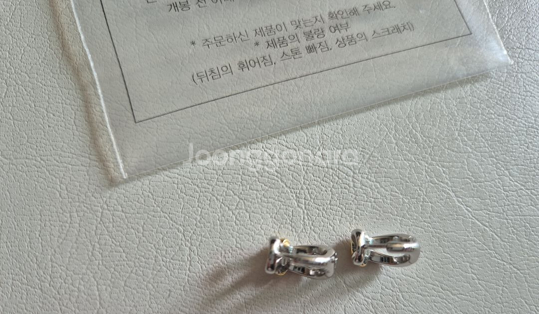 이에르로르 아체 실버 원터치 귀걸이--3