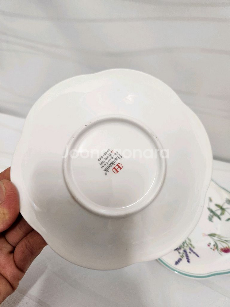 한국도자기 접시 소접시2장--3