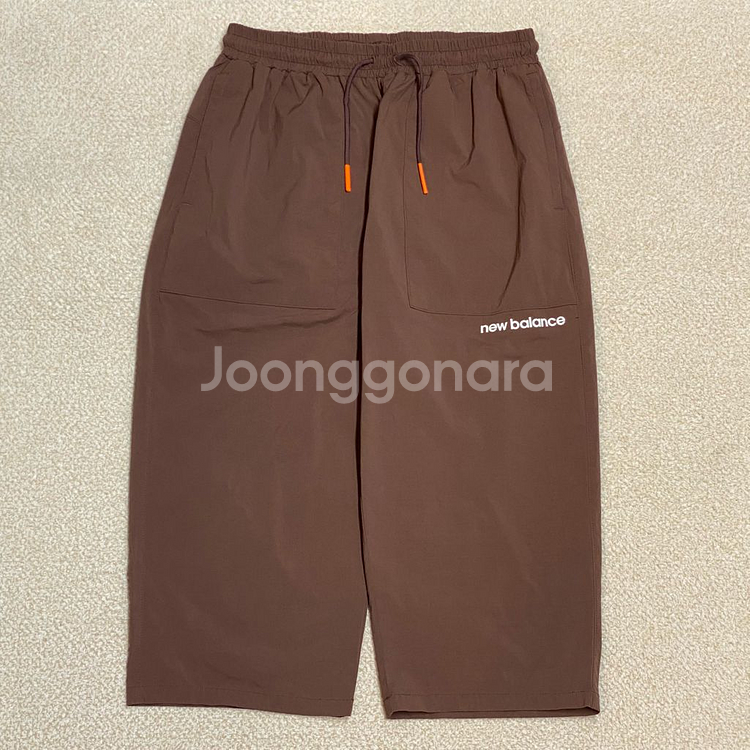 (정품) 뉴발란스 키즈 브라운 7부 우븐 팬츠 160--0