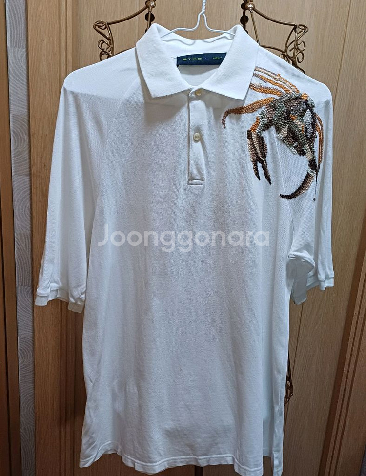 에트로 흰색 반팔 폴로 티셔츠 L size ETRO--0