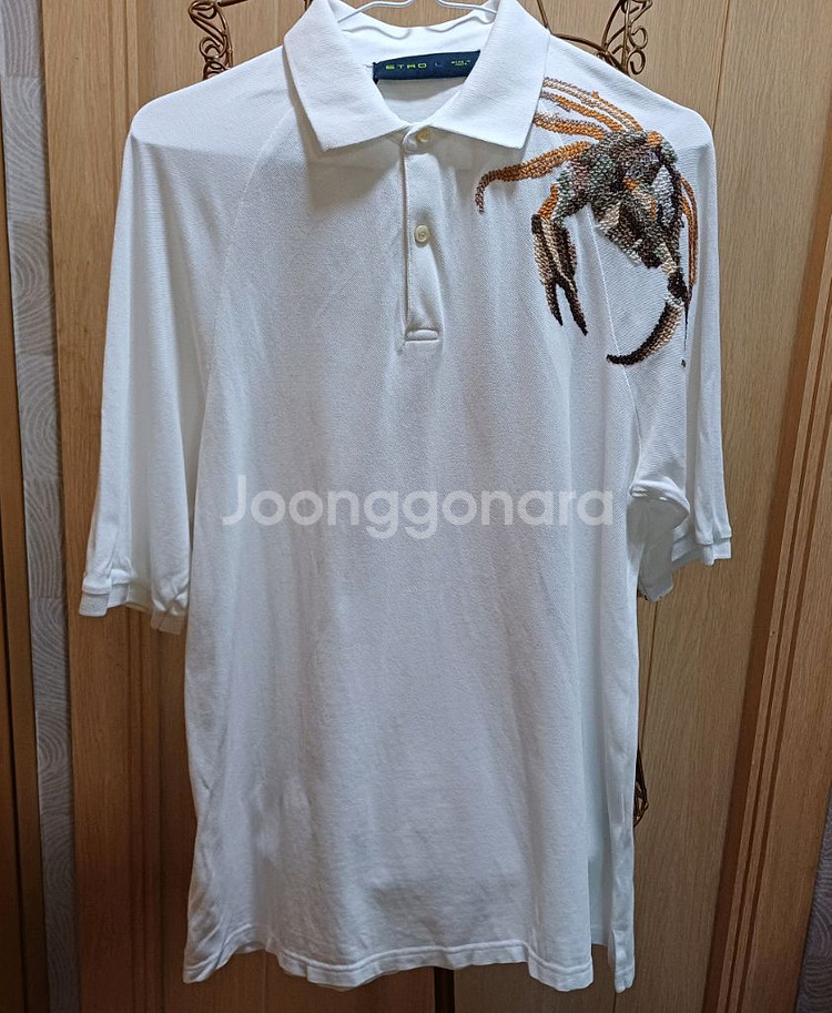 에트로 흰색 반팔 폴로 티셔츠 L size ETRO--1