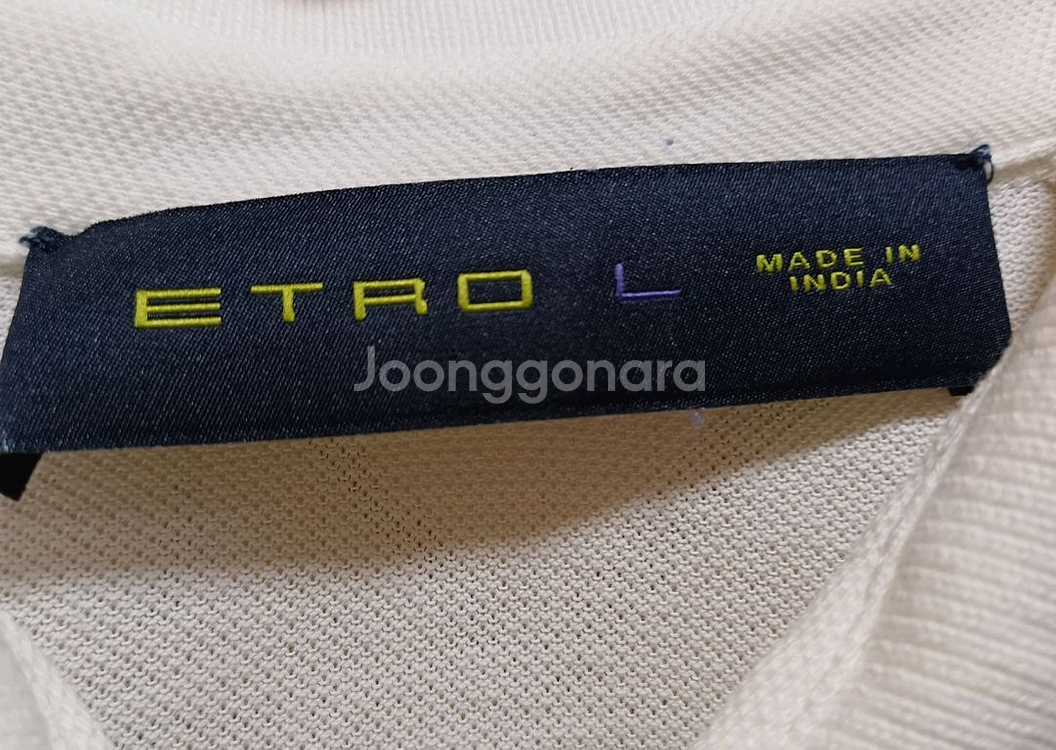 에트로 흰색 반팔 폴로 티셔츠 L size ETRO--3