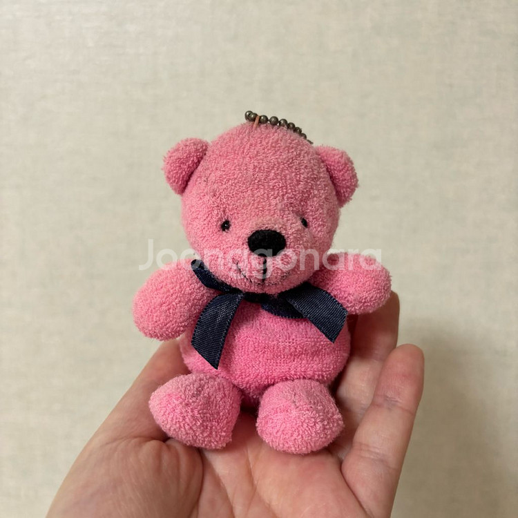 고전 빈티지 시나다 하트택 곰돌이 키링 인형--0