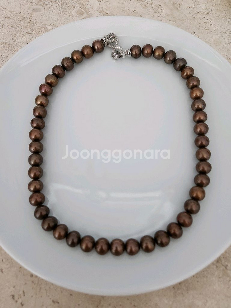 천연 담수진주 목걸이--1