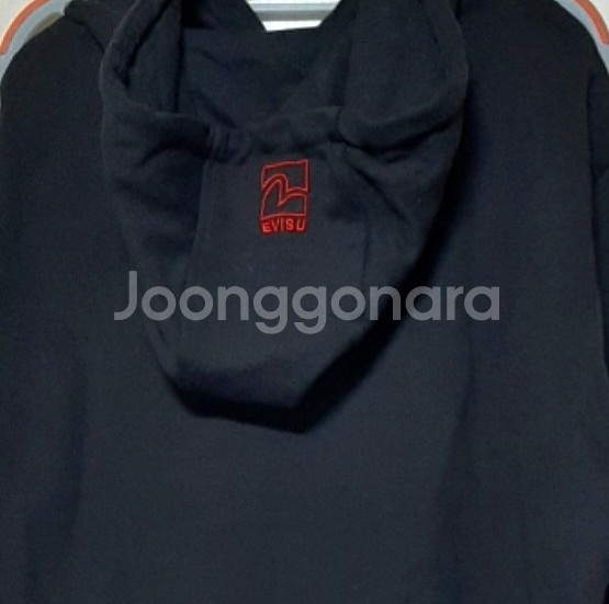 100-110)일본 EVISU 피닉스 후디/후드 블랙--4