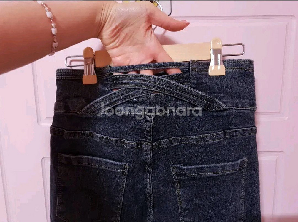 [마리마켓](S)스판최고 슬림핏 하이웨스트 데님--5