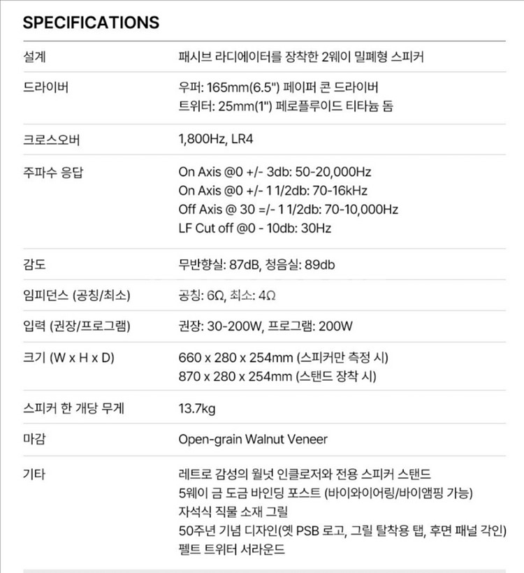 캐나다 PSB Passif 50 스피커 PSB 50주년--6