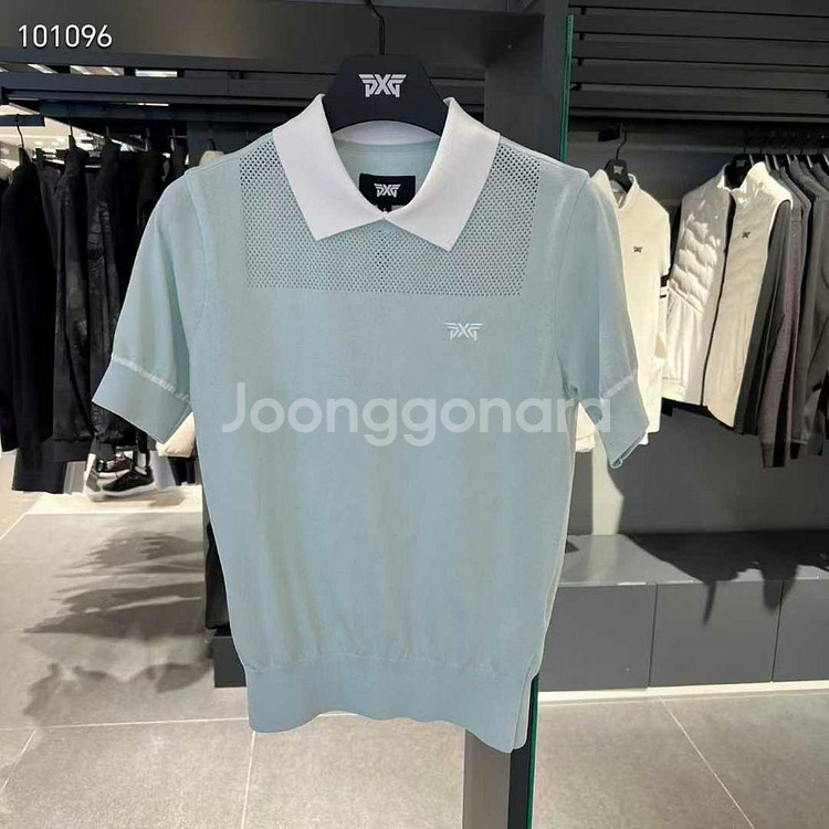 PXG 25SS 여성 시스루 숏 슬리브 니트 카라티--7