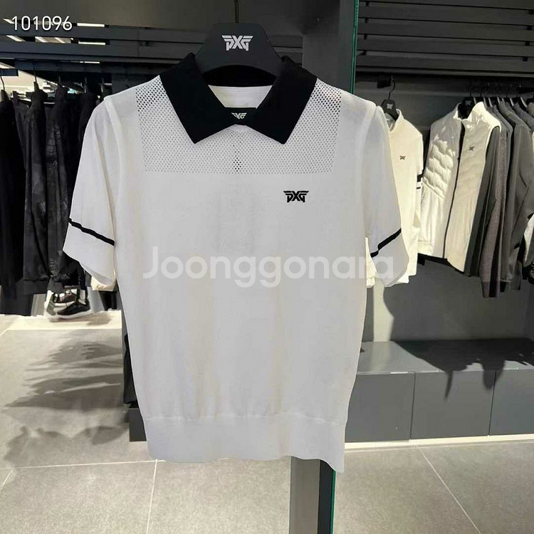 PXG 25SS 여성 시스루 숏 슬리브 니트 카라티--6