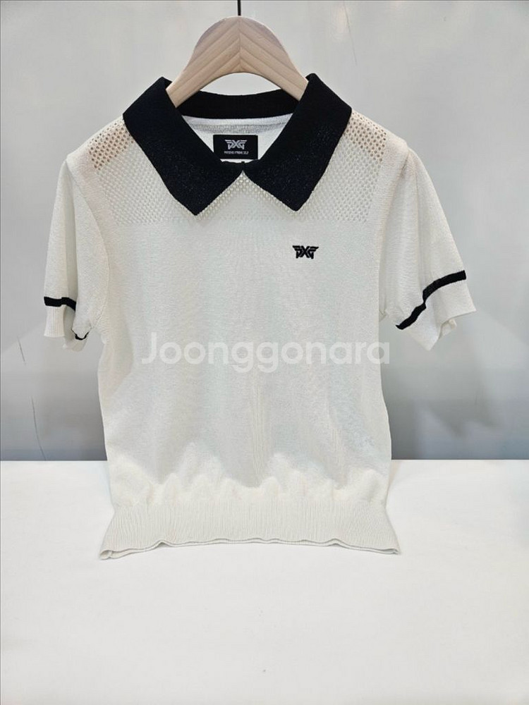 PXG 25SS 여성 시스루 숏 슬리브 니트 카라티--9