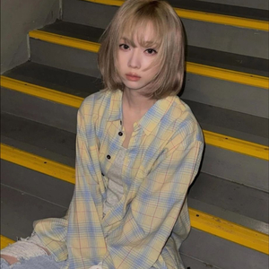 에스파 윈터 체크셔츠M 남녀공용