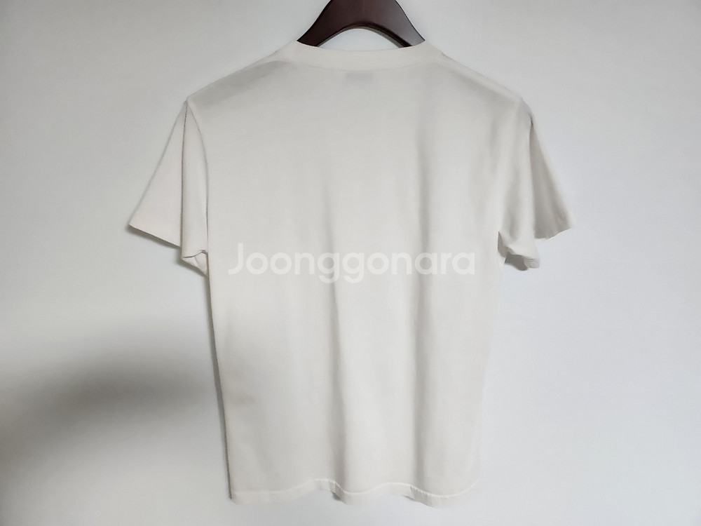 M 발렌시아가 화이트 스몰 로고 여성 반팔티 55610--0