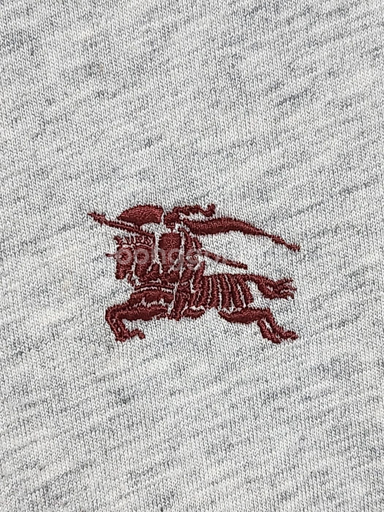 XL 버버리 그레이 기사 자수 반팔티 8003830--2