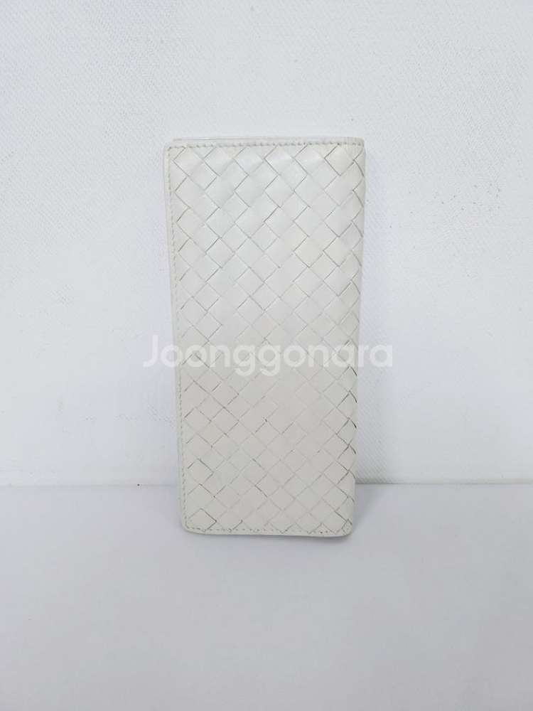 보테가베네타 아이보리 인트레치아토 공용 장지갑--1