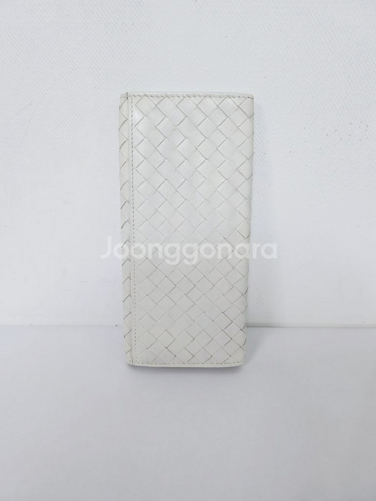 보테가베네타 아이보리 인트레치아토 공용 장지갑--2