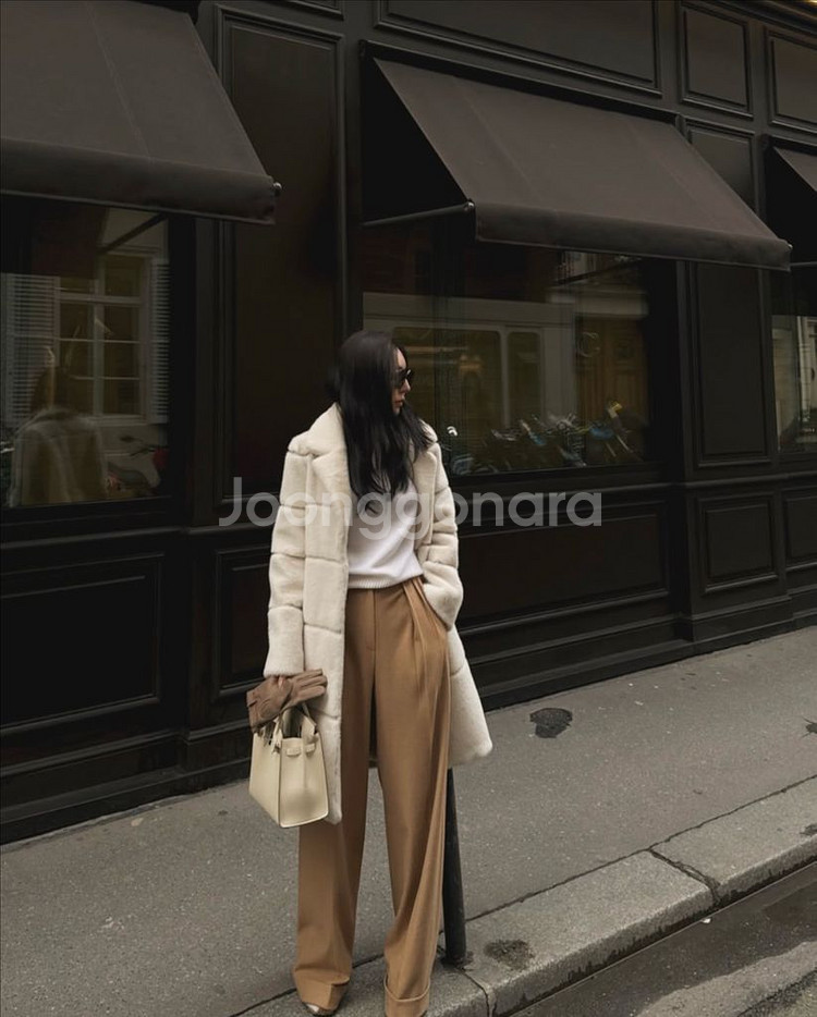 더로랑 제작 호리젠탈 레더 폭스퍼 자켓코트--1