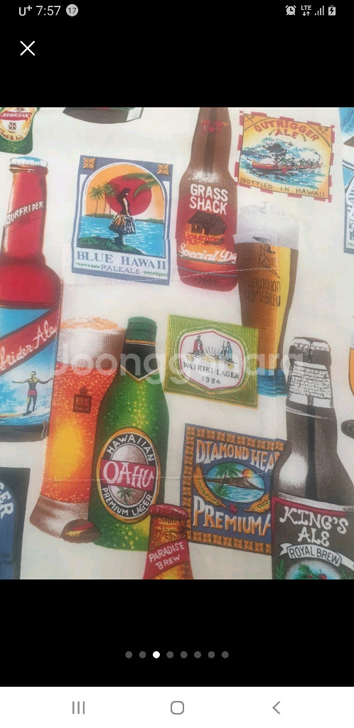 하와이 맥주 프린팅 하와이안 셔츠 L(105~110)--2