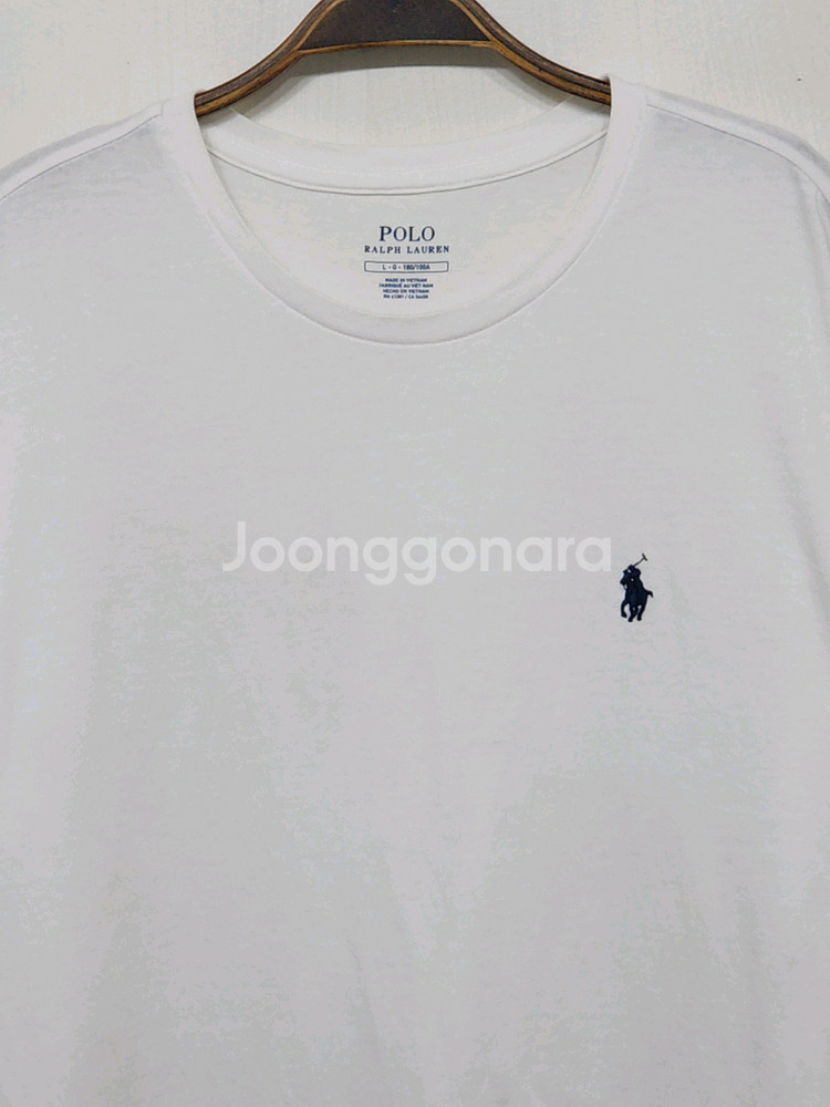 (XL) 랄프로렌 폴로 반팔티 화이트 로고 면티셔츠--1