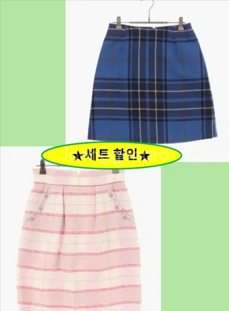 빈티지 체크 스커트 일괄판매 할인 (빈티지룩/프레피룩)--0