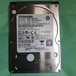 노트북하드 HDD 750GB 2.5인치 도시바 특A급