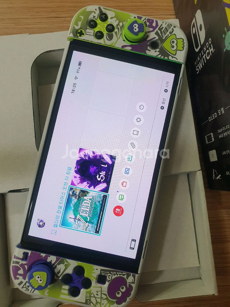 닌텐도 스위치 oled 스플래툰 에디션 s급--2