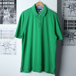 (XL-2XL) 타미힐피거 반팔 카라 티셔츠 그린