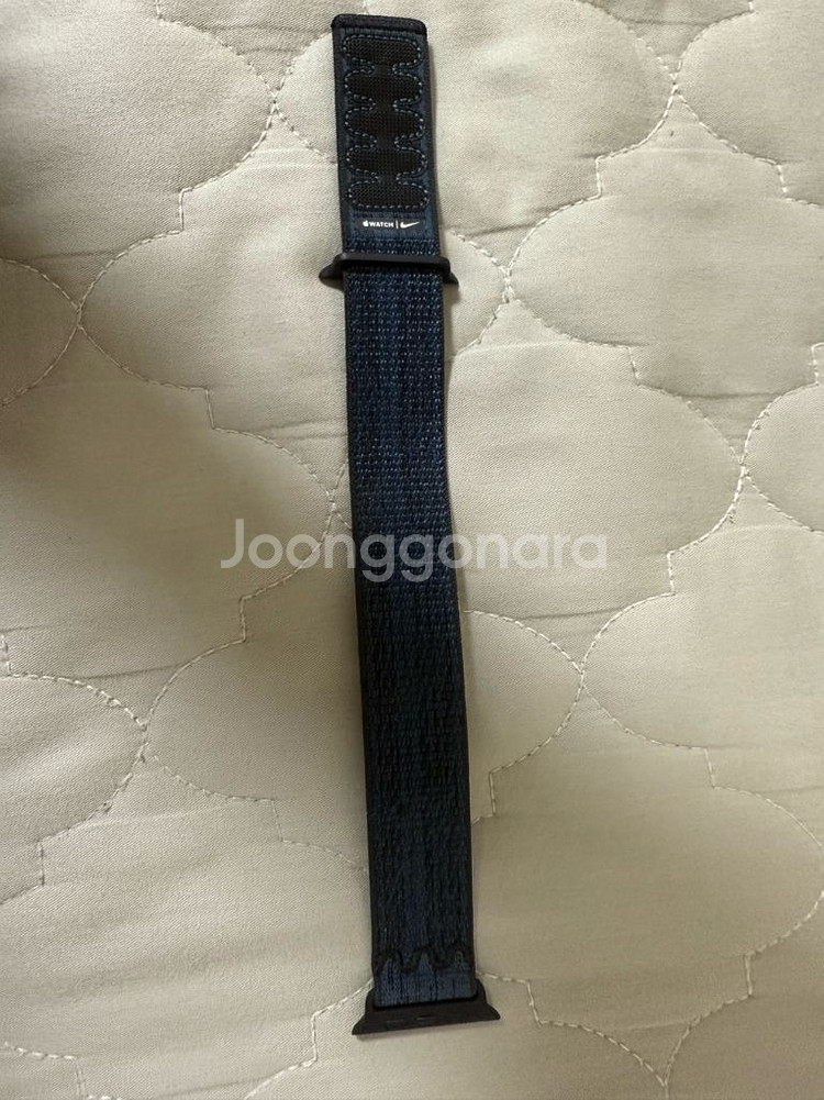 애플워치 나이키 정품 스포츠 루프 블랙/블루 46mm--1