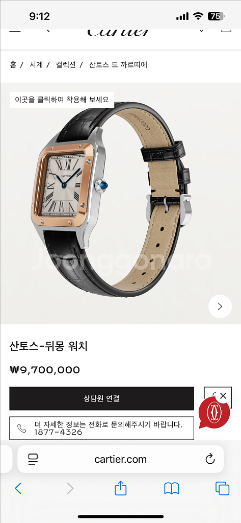 까르띠에 산토스 뒤몽 단순시착 풀구성--3