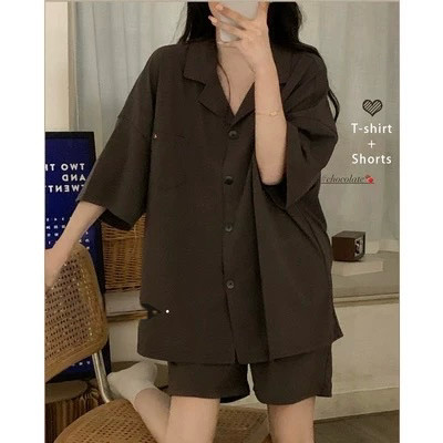 (새상품)잠옷세트 브라운/블랙--1