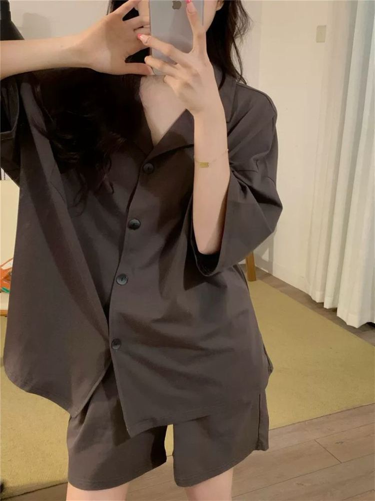 (새상품)잠옷세트 브라운/블랙--3